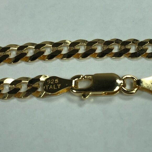 Men’s 18k Gold over 925 Cuban Chain Necklace 20” - Picture 6 of 9